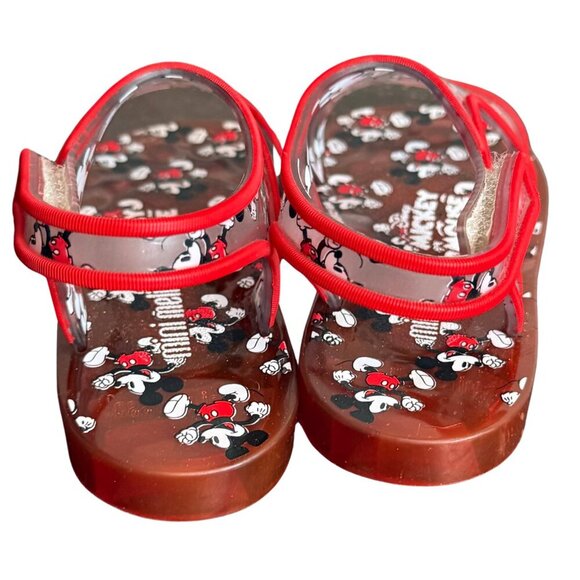 Kids Disney Mini Melissa Mickey Mouse Red Aqua Sandals - Size 10 - Picture 4 of 8